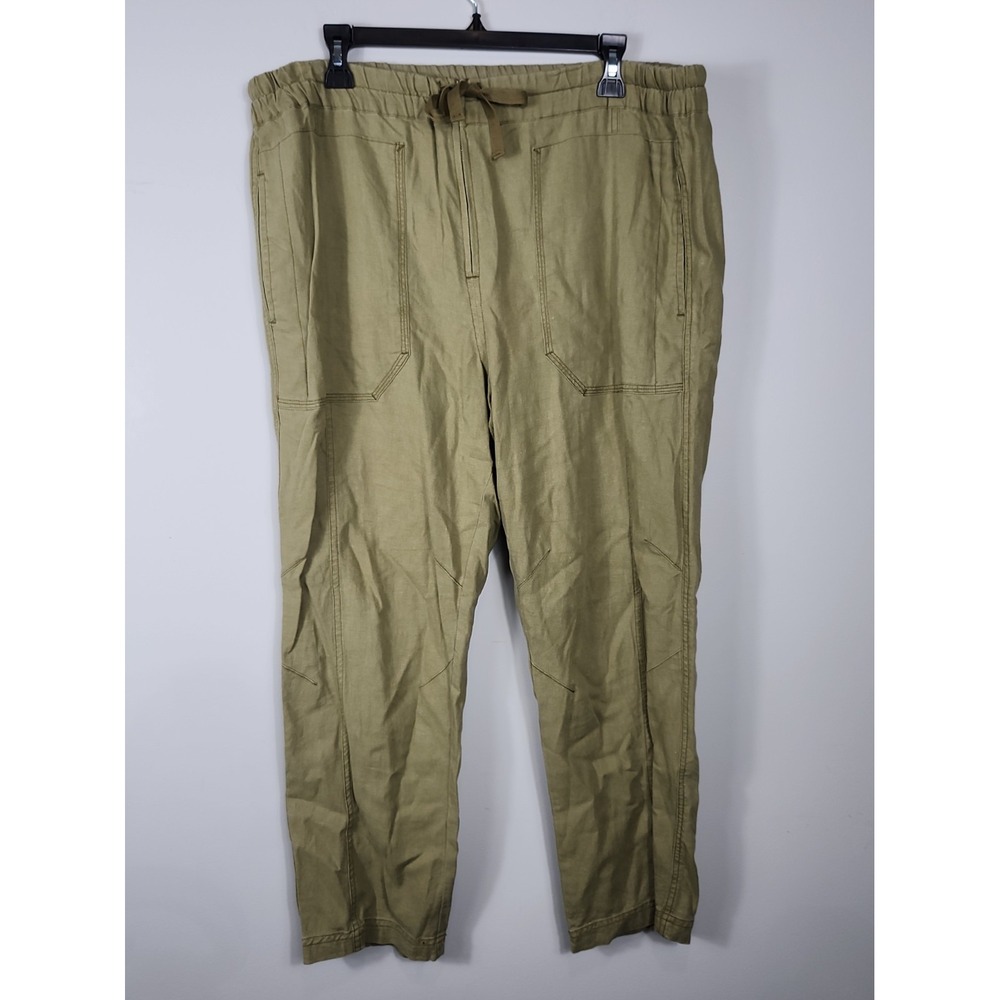 Free People Cargo Utility Pants Womens M Olive Green Drawstring Deep Pockets